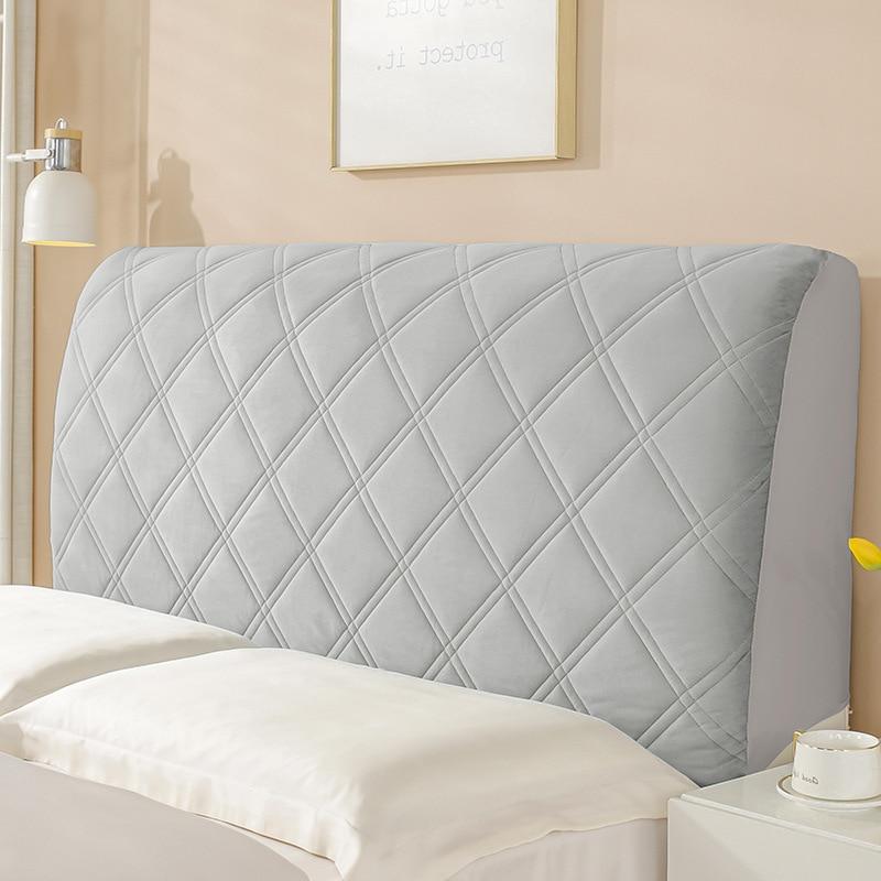 Morse All-Inclusive Thicken Velvet Headboard Cover Super Soft Smooth Quilted Head Cover Solid Color Bed Back Dust Protector Cover
