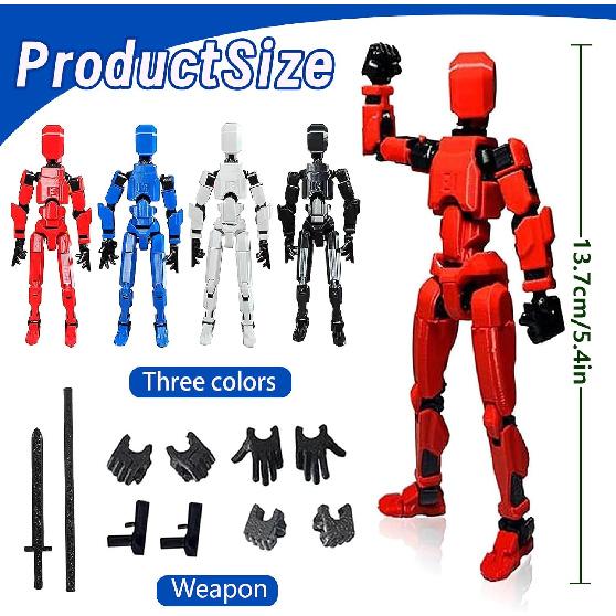 (Assembly Completed) Titan13 Action Figure,4PCS Action Figures,Titan13 Action Figure 3D Printed Robot Multi-Jointed Movable,Desktop Decorations for