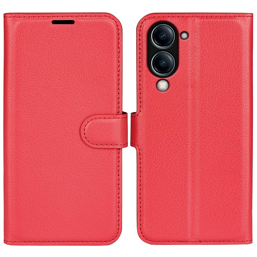 For vivo Y04 4G Case Litchi Texture Shockproof Leather Wallet Phone Cover