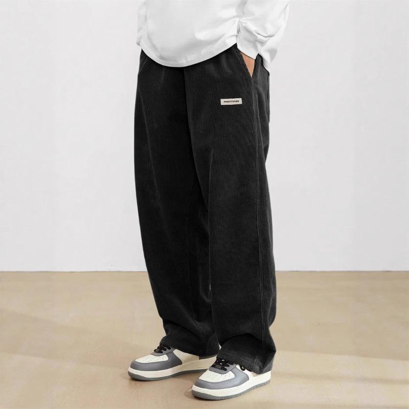 Men's new corduroy casual pants spring and summer retro loose straight trousers
