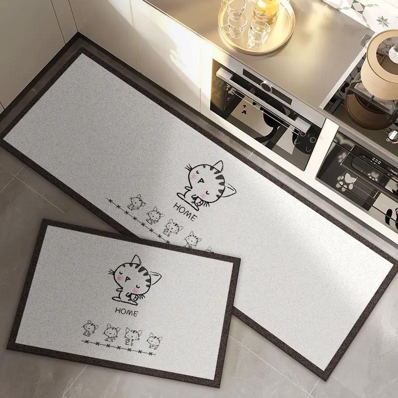 Keukenvloermat Vuilafstotende Diatomeeënaarde Vloermat Huishoudelijke Tweedelige Antislipmat Sneldrogende en Absorberende Vloermat 40 * 60cm gray