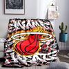 Miami-Heat Basketball Art Blanket Lightweight Flannel Bedding Blanket Perfect for Travel, Camping, Living Rooms, Offices, Sofas, Fan Christmas gift