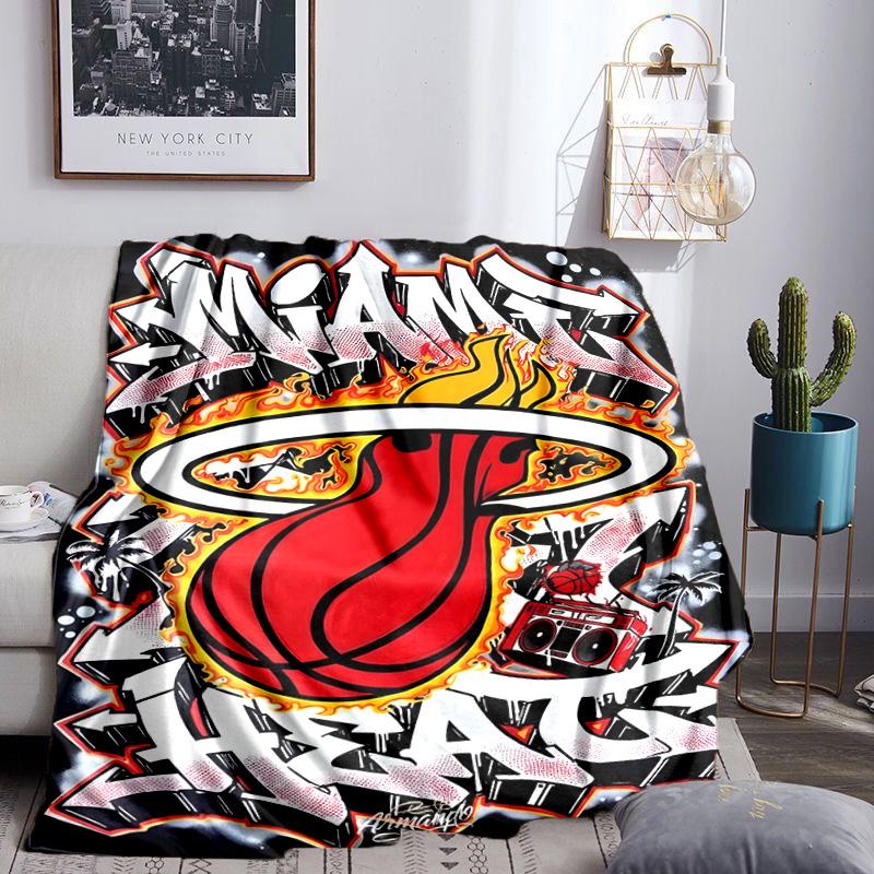 Miami-Heat Basketball Art Blanket Lightweight Flannel Bedding Blanket Perfect for Travel, Camping, Living Rooms, Offices, Sofas, Fan Christmas gift