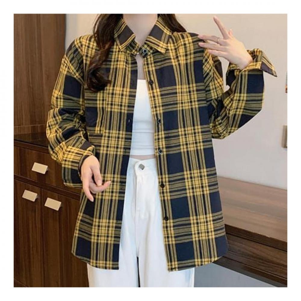 Navava Men S Retro Vintage Long Sleeve Check Shirt Nb2310