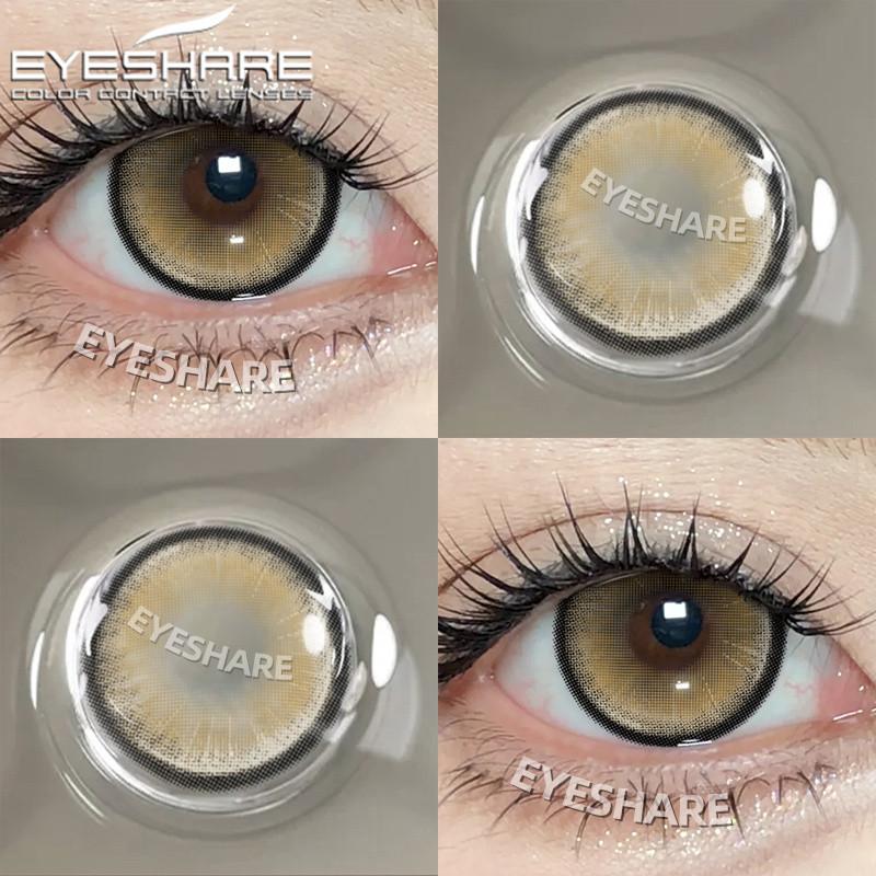 Eyeshare 1 Pair Colored Contact Lenses Crystal Natural Brown Lens Soft Eye Makeup Multicolor Eye Lens