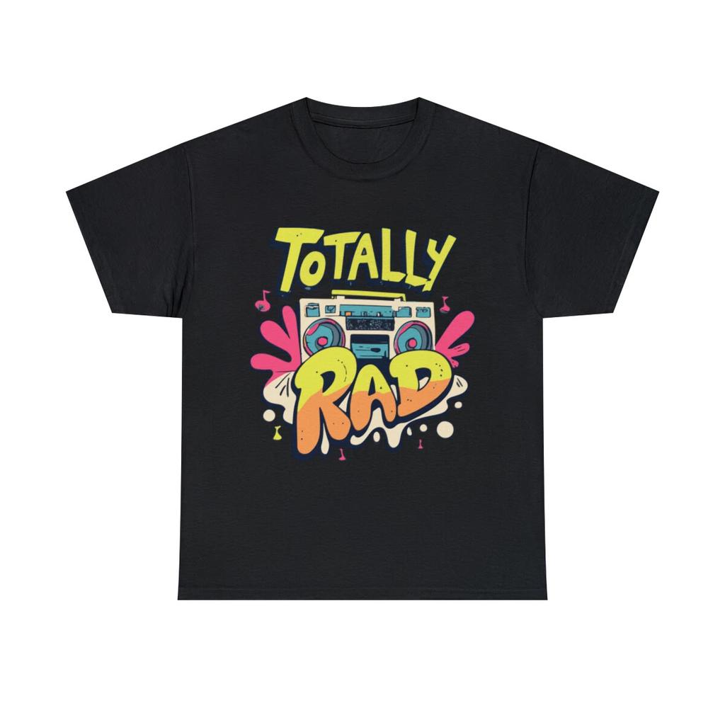 Totally Rad Retro 80s Boombox Graphic Tee Shirt, S-5XL