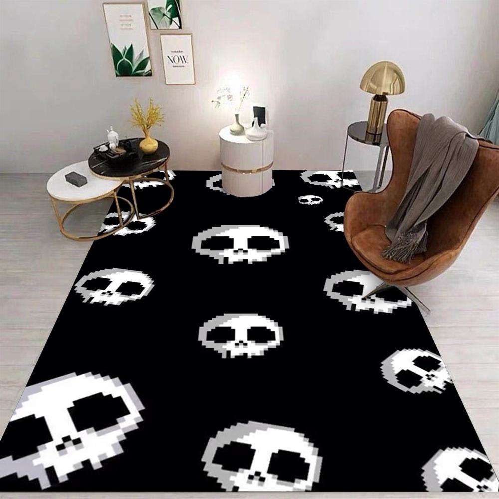 Rose Skull Printed Carpet Carpets for Living Room Rugs for Bedroom Washroom Floor Mat Home Decoration Gift