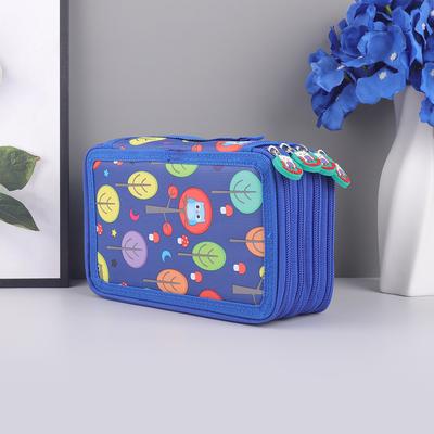 Cute Owl Shaped Zipper Pull Four-layer Pencil Case, Portable Exquisite Stationery Storage Bag, Essential Art Drawing Pencil Case