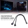 4 Pin Y Splitter Cable Pin CPU PC Case Fan Adapter 4 Pin PWM Female to 3/4 Cable for Office Caring Computer Supplies