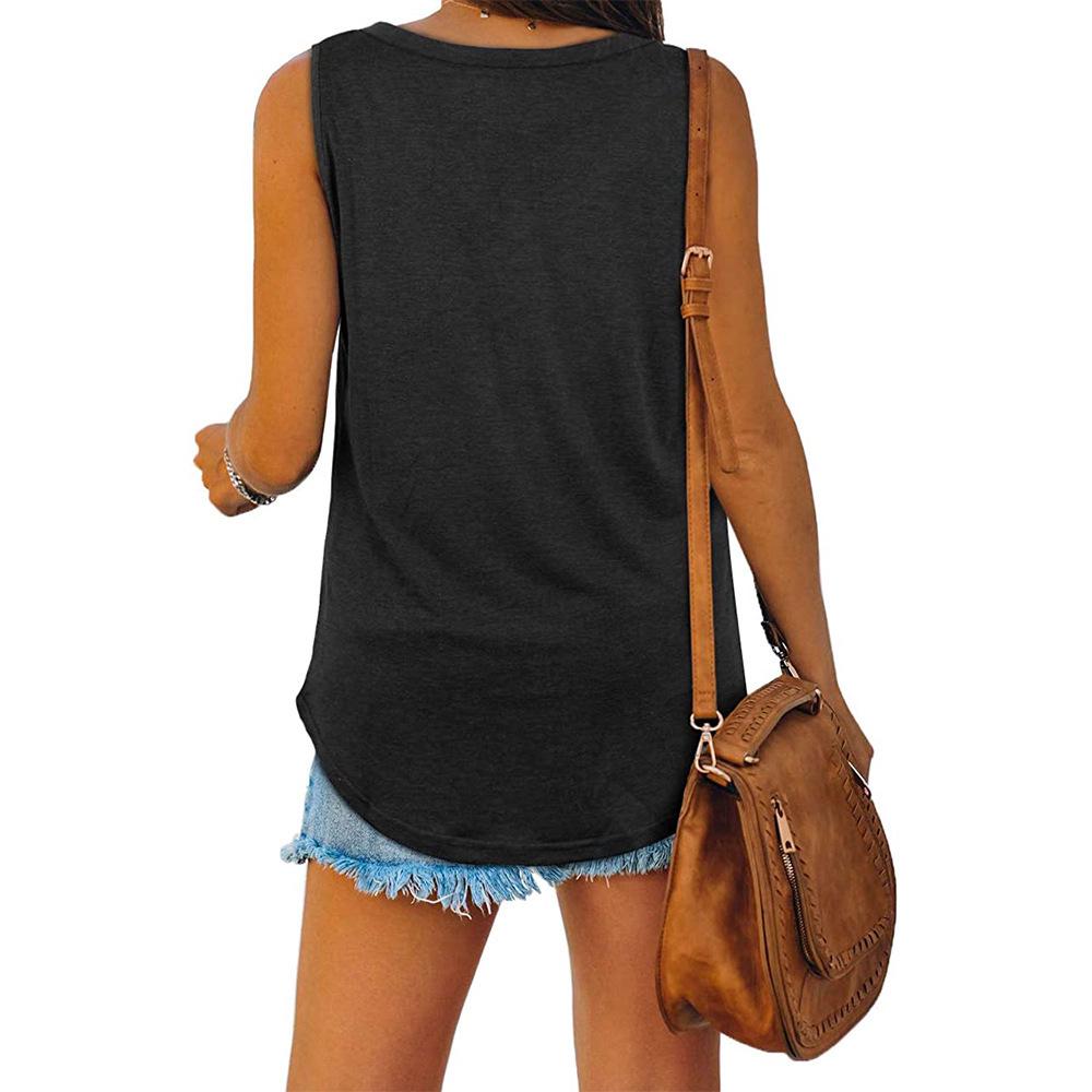 Canotta Calda 2025 Scollo a V Coda di Rondine Senza Maniche Monocolore - T-shirt da Donna Stile Europeo & Americano