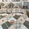 Snoopy Water Wash Cotton Bedding Set With Printed Floral Design For Student Dorms