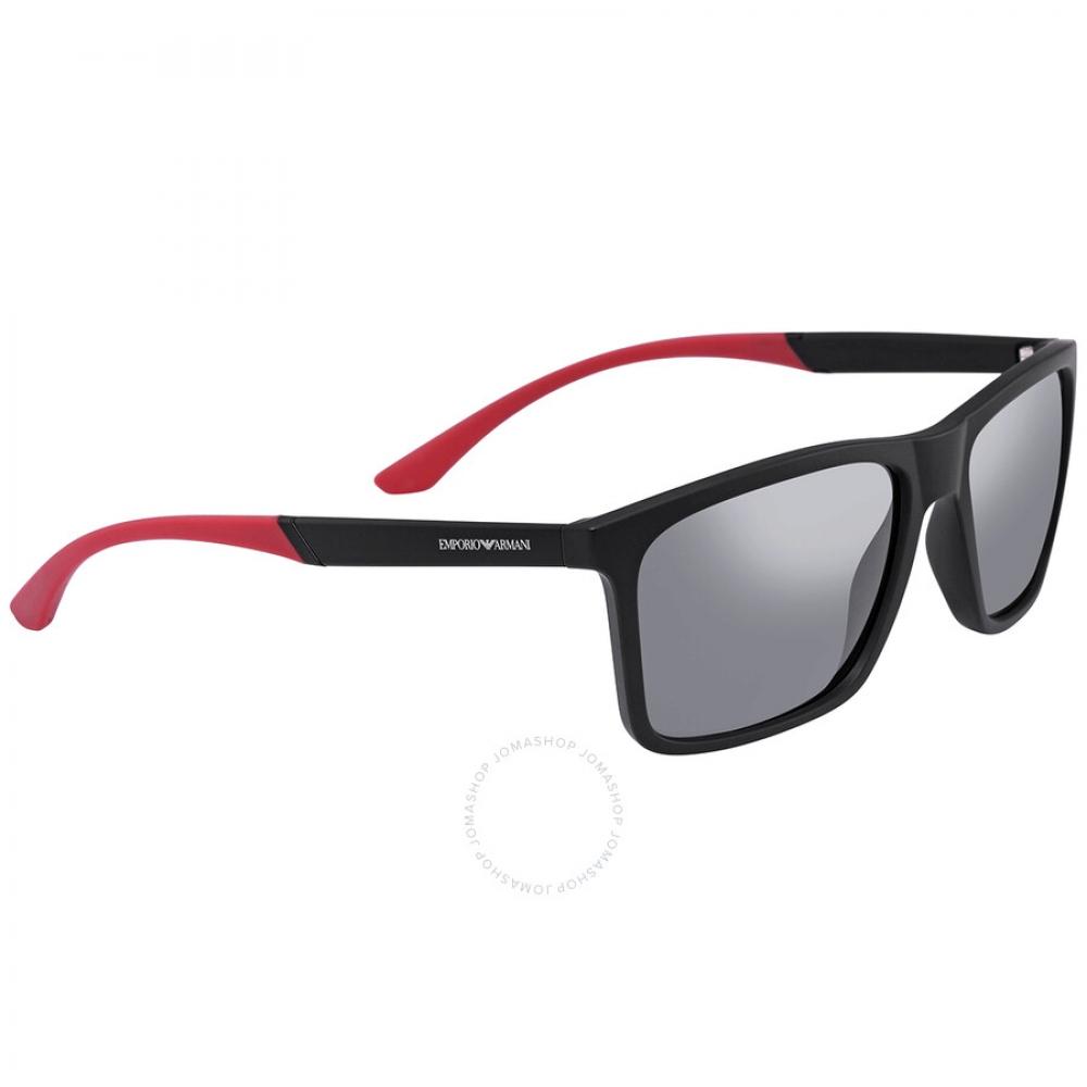 Emporio Armani Light Grey Mirror Black Rectangular Men S SunglaSSeS Ea4170 50426g 58
