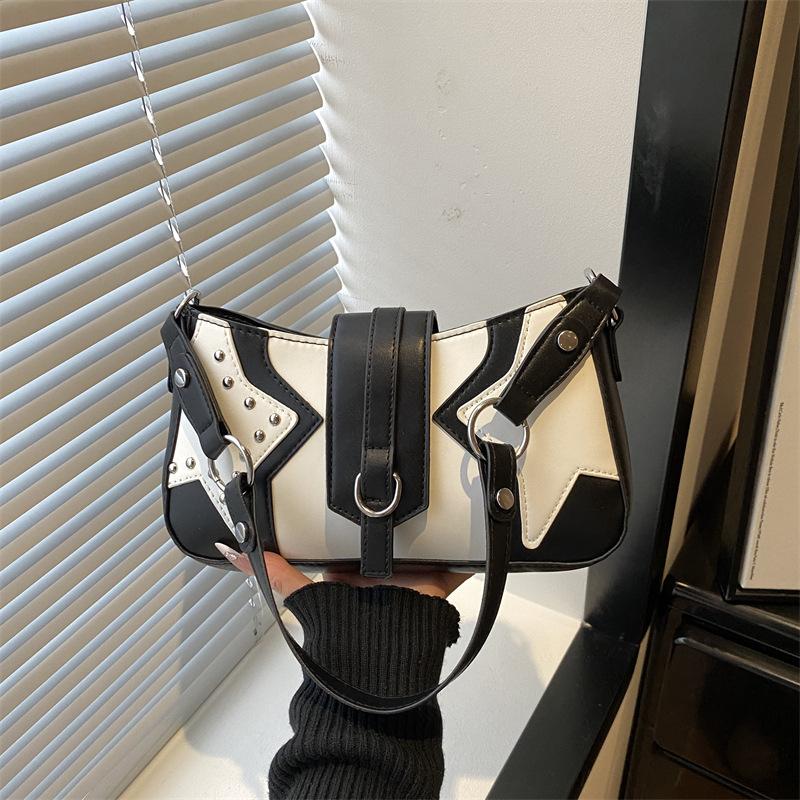 Hot Girl Retro Style Crossbody Motorcycle Bag Shoulder Bag for Women Single-Waist Bag
