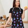 Halloween Apron Linen Kitchen Cooking Baking Party Gift Ghost Witch Hat Pumpkin Spider Web Print Black Purple Fun Spooky