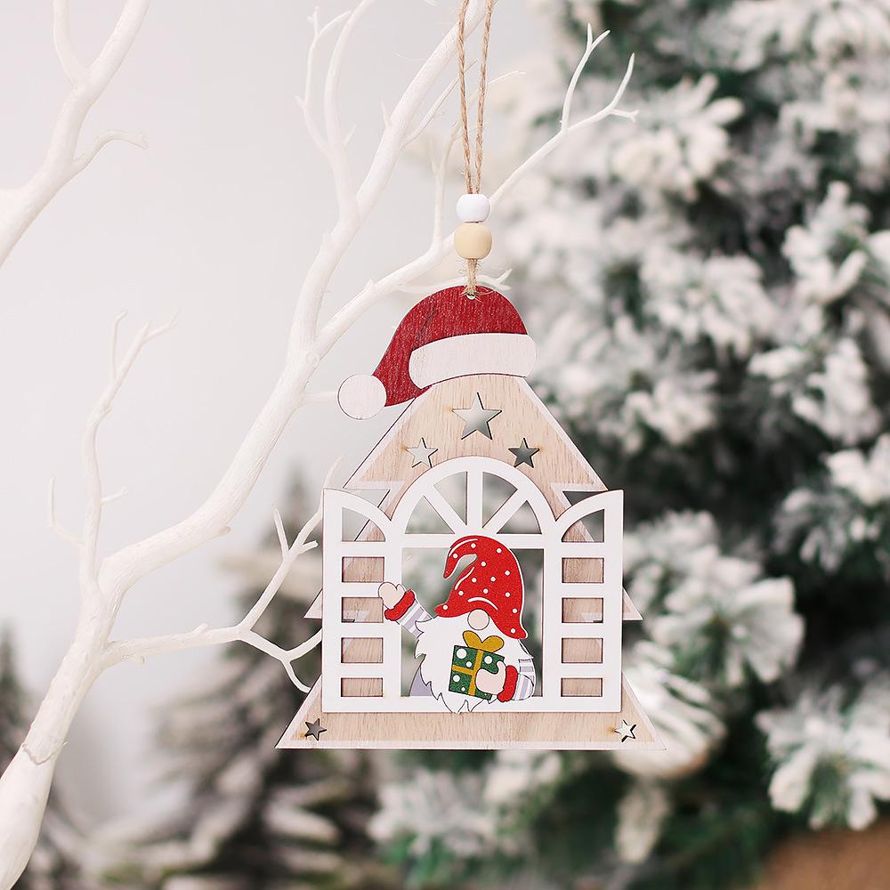 

Рождественский гном Деревянные подвески Рождественские елочные украшения Безликий гном Рождественские украшения для елочных гномов Подвесная кукла