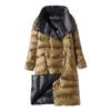 Piumino lungo double face Primavera Autunno Dolcevita Piumino d'anatra bianco Parka caldo Nero Oro Grigio Azzurro Verde Bianco S-5XL