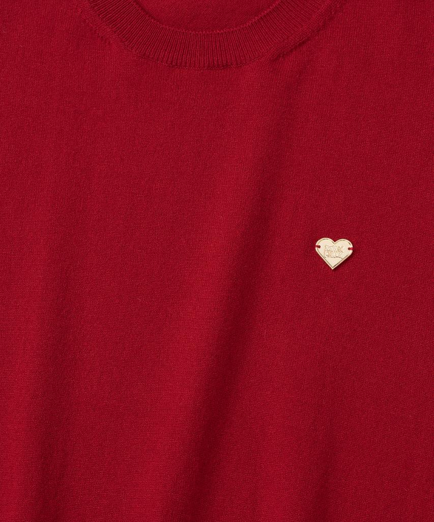 KNITTED (W) Basic Essential Washable Round Short Sleeve Knit Red