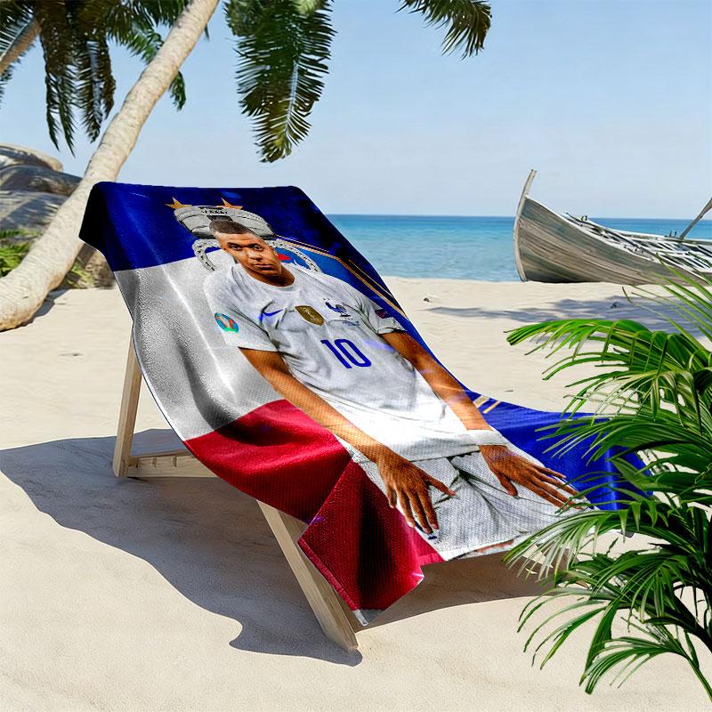 Kylian Mbappé Vibes Beach Towel, Large Soft Quick Dry Towel for Beach Camping Swimming