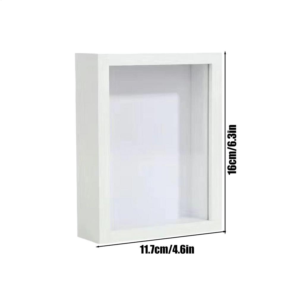 

Memory Display Shadow Box Household Ornament Mini Golden Frame Display Memory Box for Weddings Birthdays Housewarmings Mothers білий