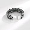 Vintage Emerald Zircon Braided Twist Open Ring For Women Fashionable Personalized High End Jewelry