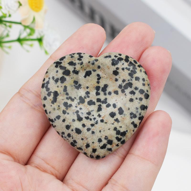 1pc Worry Stone Amethyst Tiger Eye Thumbstone Love Shape Natural Stone Meditation Jewelry Gifts
