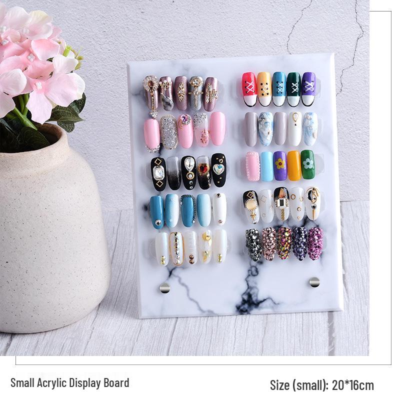 Japanese Style Marble Pattern Nail Art Display Stand with Magnetic Detachable Board