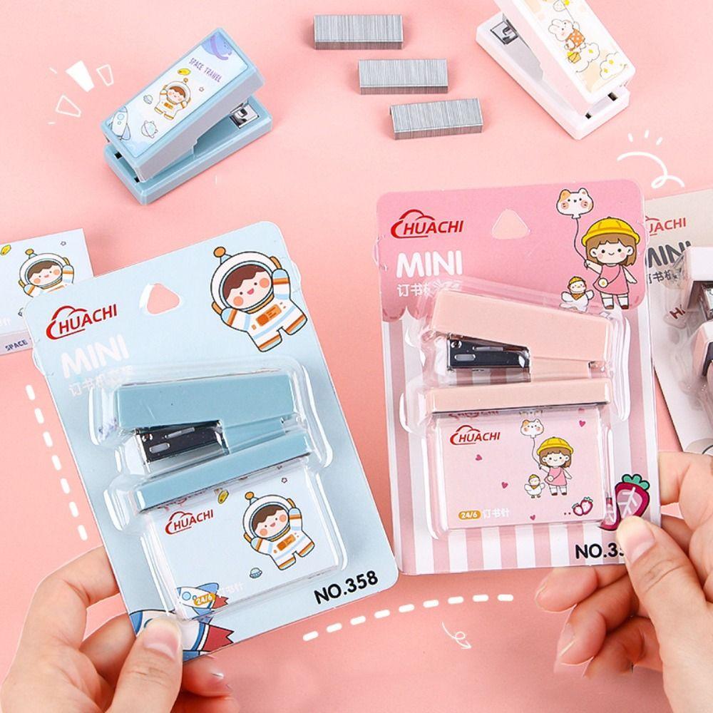 

Mini Binding Tools Stationery Mini Stapler Set Kawaii Stapler Green-B