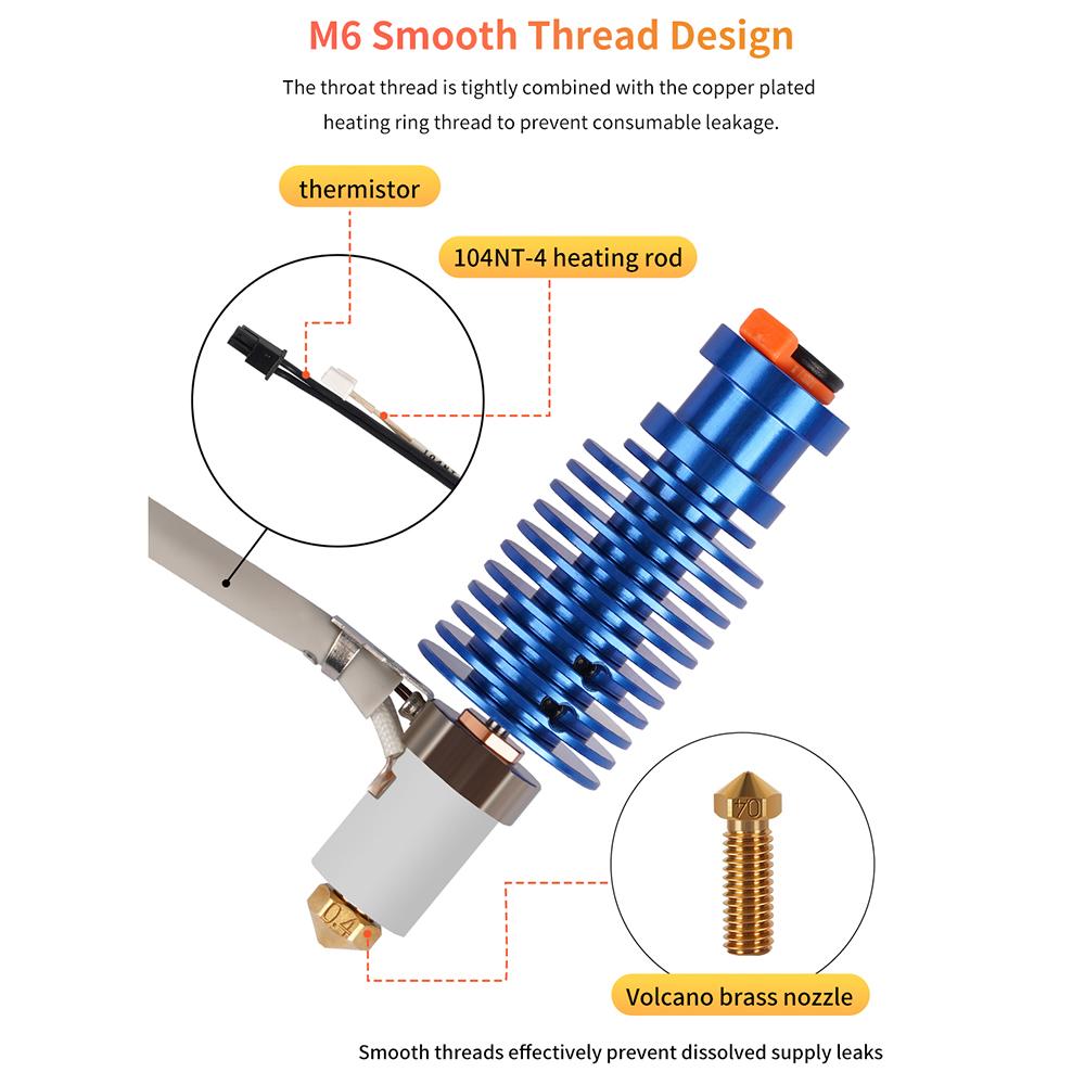 VORO 2.4 Prusa 3D Yazıcılarla Uyumlu Yükseltilmiş Baskı Kafası Seramik Isıtma Çekirdek Ekstrüderi