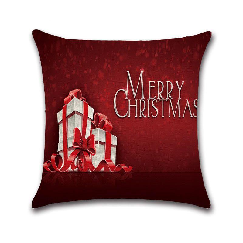 Merry Christmas Cotton Linen Pillow Case Cushion Cover Festive Home Decoration