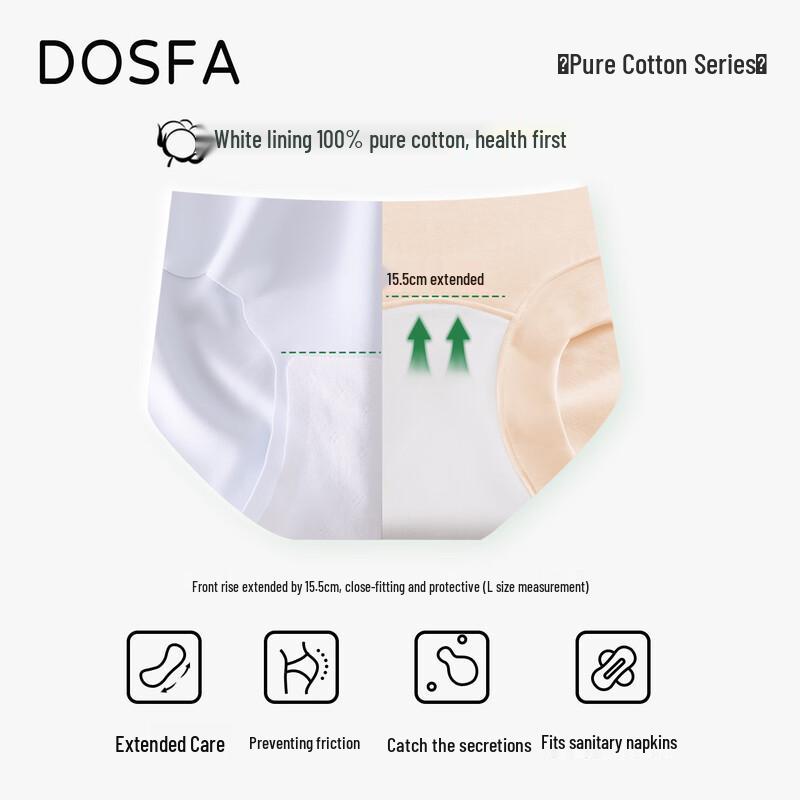 DOSFA Women's Plus Size High-Waist A-Grade Cotton Underwear