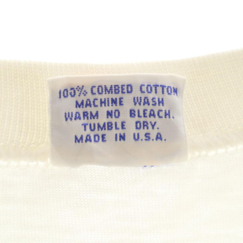 Crazy Shirt 90s Made In USA Old Print Short Sleeve T-shirt L White System Men's Used