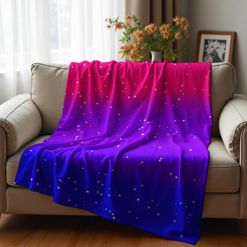 Gradient Ring Black Heart Art Soft Flannel Blanket Breathable Warm Throw for Office Car Sofa Kids Room Birthday Xmas Gift