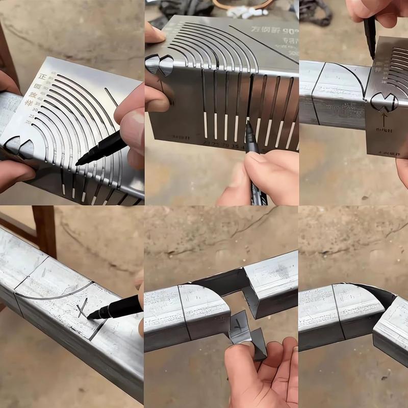 Flex Angle Marking Tool Square Right Angle Measuring Tool Metal Parallel Line Drawing Aid Pipe Cutting Guide For Construction
