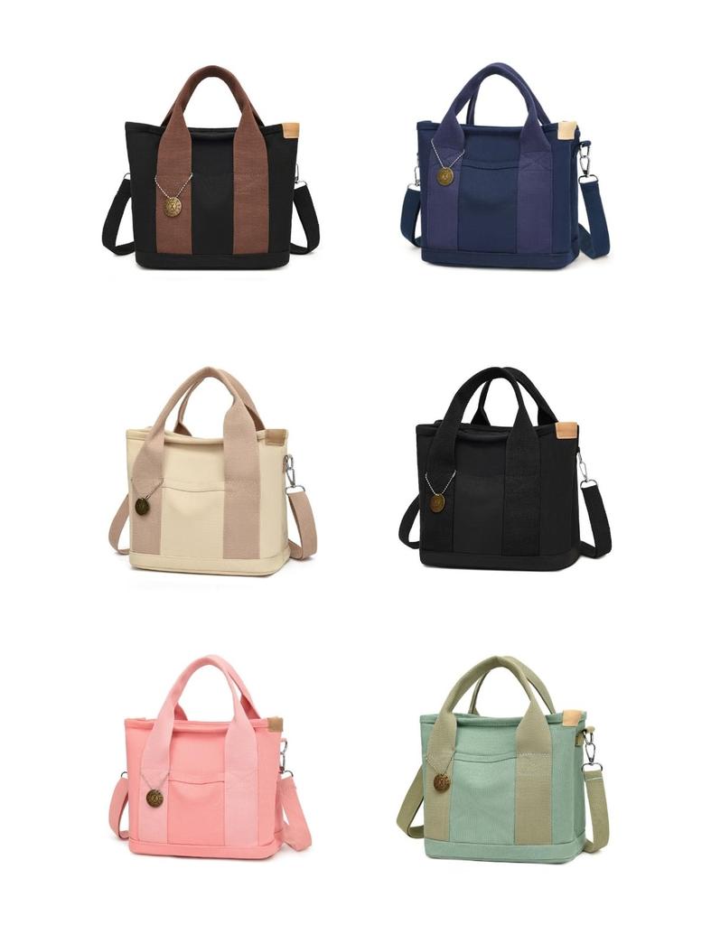 Jessie's Life Canvas Tote Bag for Women, Divided Mini Tote, Small, Lightweight Canvas Tote, Perfect for SchoolCommuting, Lunch Bag, Shoulder Bag,