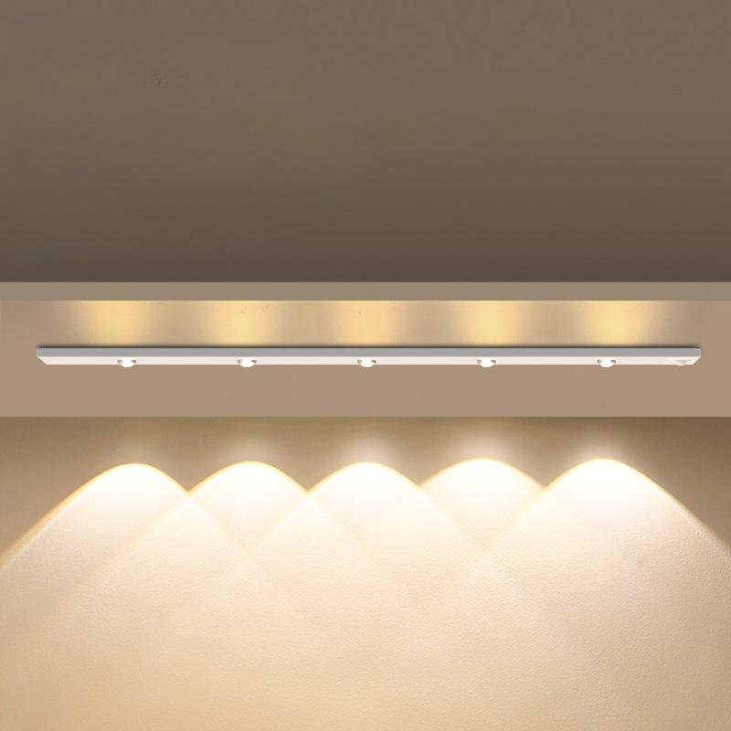 

Світло для шафи, USB-акумуляторне, з датчиком руху, ультратонке світлодіодне, для освітлення кухонних шаф, гардеробів, шаф, для декору 40cm білий