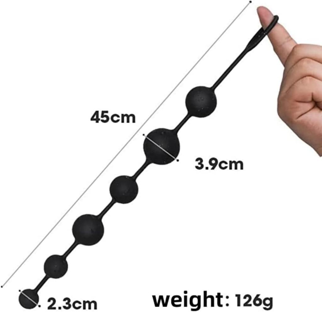 Silicone Anal Beads, 100% Silicone with Gradual Size Increase and Safe Pull Ring - Clean Anal Toy, BPA & Phthalate Free Female Female Sex Toy