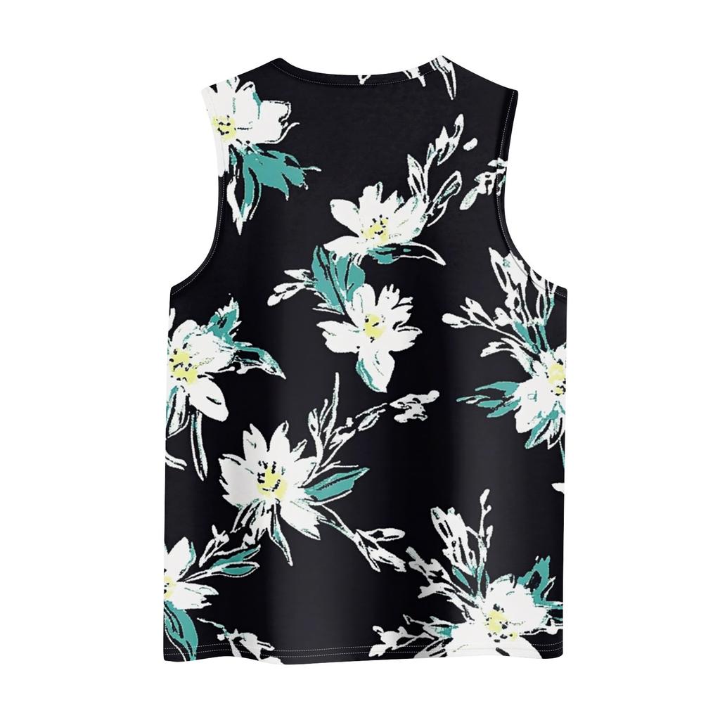 Women's Casual Tunic Tops To Wear With Leggings Sleeveless Summer Prints Shirts Tanks Blouses