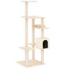 171591 vidaXL Arbre à chat avec griffoirs en sisal Crème 142 cm