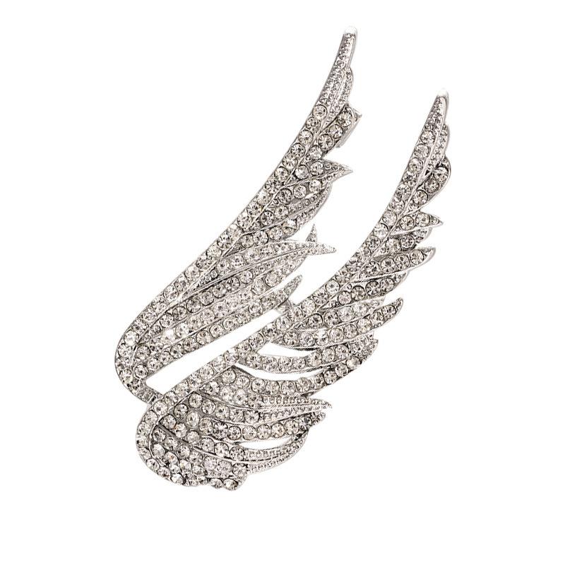 Shining Wing Zircon Necklace Pendant as an Accessory for Business Dress Shirt Brooch