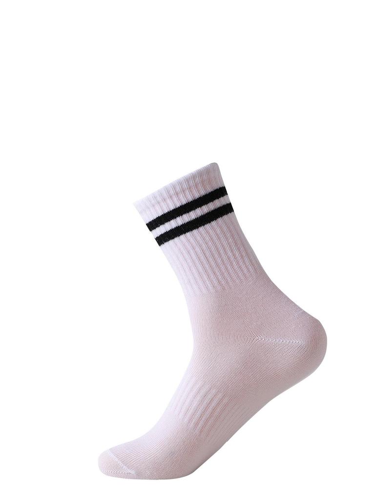 Women's Striped Mid-Calf Over-the-Knee Non-Slip Sports Socks: Two-Stripe Spring/Autumn Versatile Casual Style.