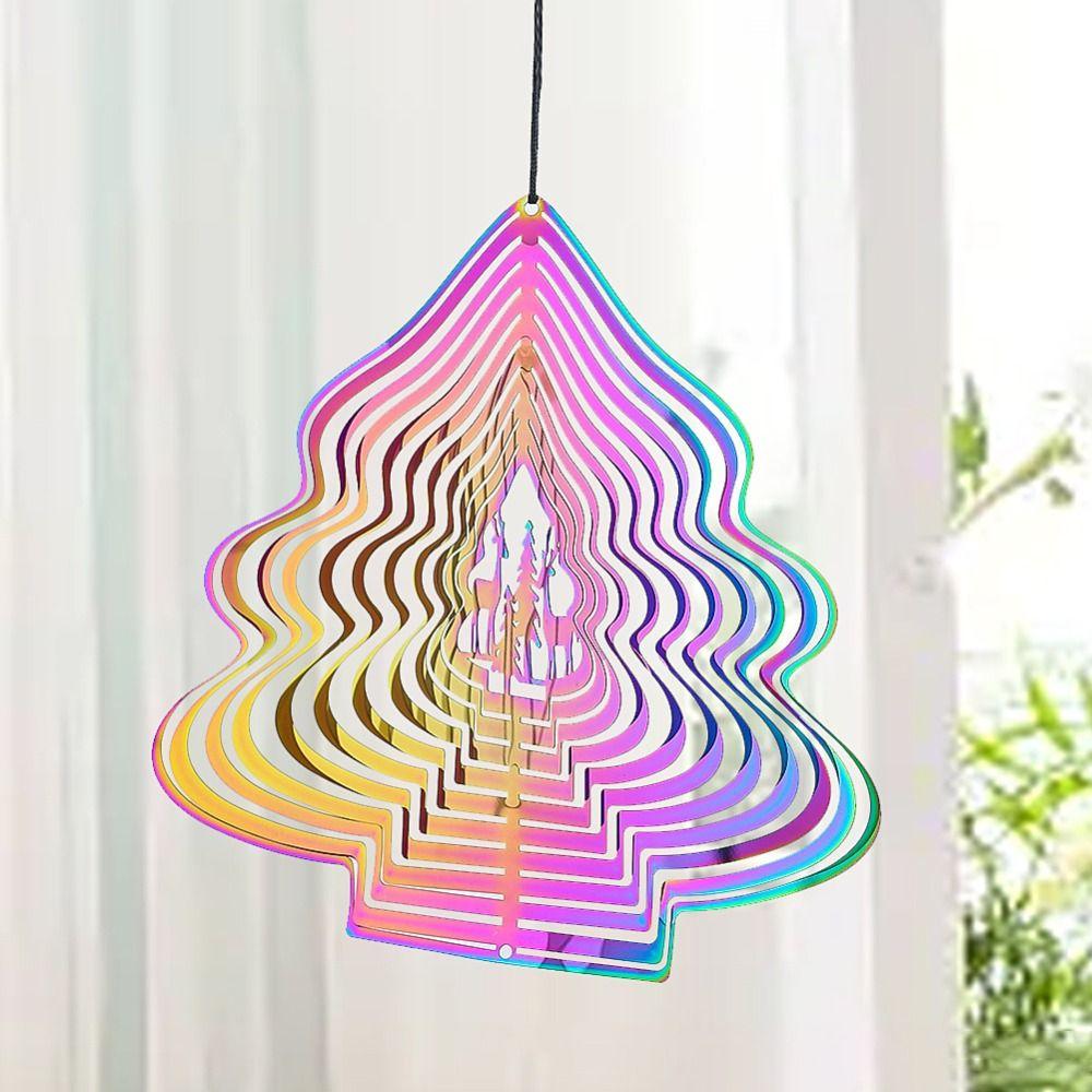 

Gradient Color Wind Chime Pendant Flowing Light Effect Dynamic Rotating Wind Chimes Wedding Style B