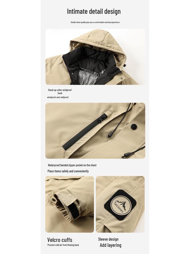 Winter Hooded Couple's Outdoor Windbreaker: Youth Casual Water & Windproof Mountaineering Jacket