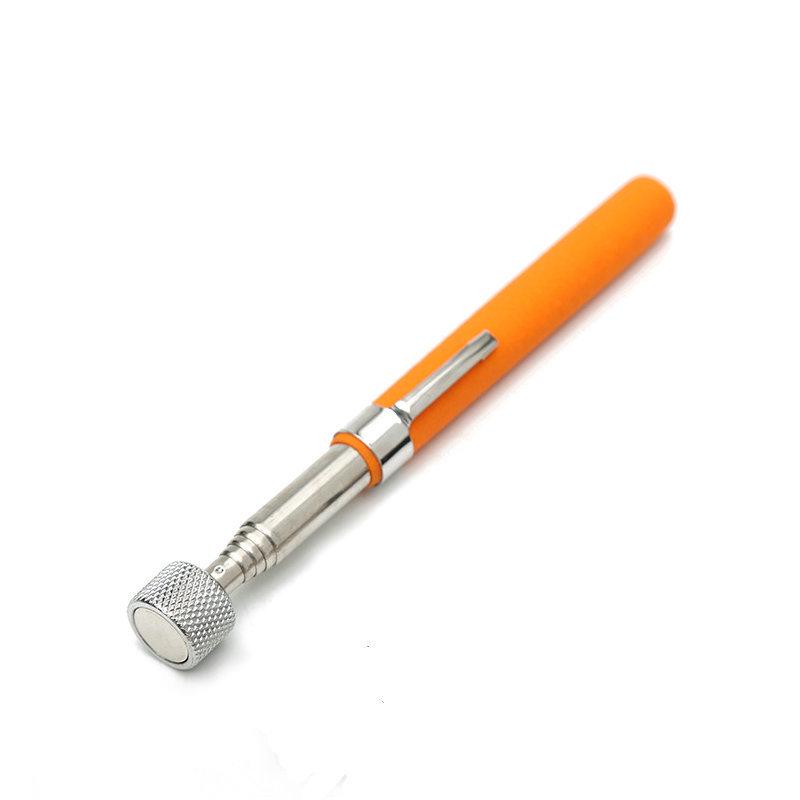 

10LB Stainless Steel Telescopic Magnetic Pickup Tool with Orange-Red Handle and Pocket Clip