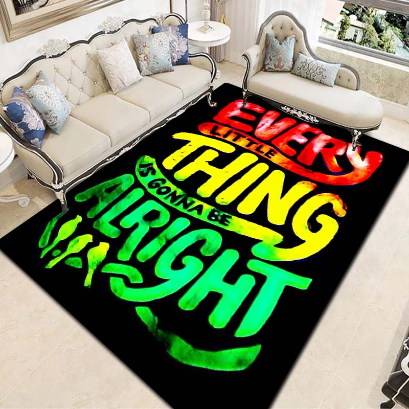 Bob Marley Culture Print Flannel Area Rug Non‑Slip Floor Mat For Couch Bedroom Game Room Living Room Home Holiday Decor Gift