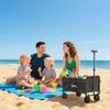 Wagon Foldable Hand Cart 360 degrees Garden Cart with Adjustable Handle Beach Cart up to 60 kg for Sport Shopping Black