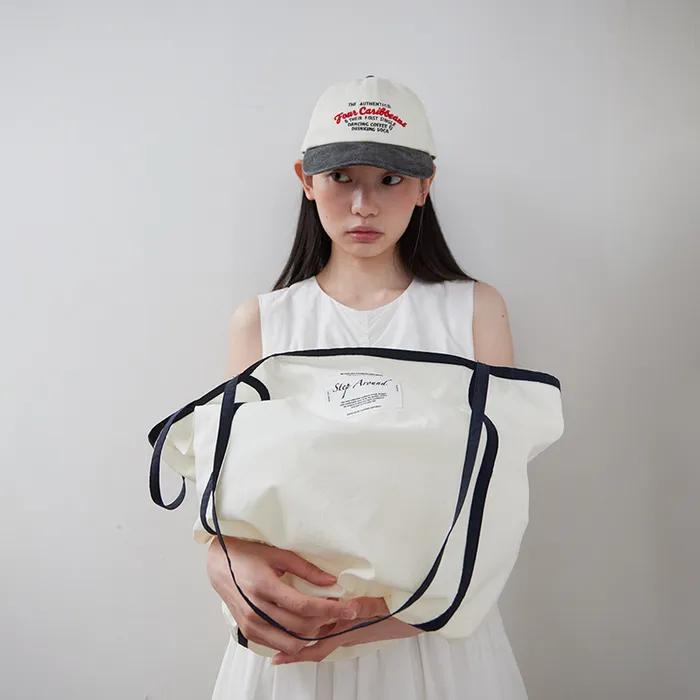 Line summer beach bag_NAVY