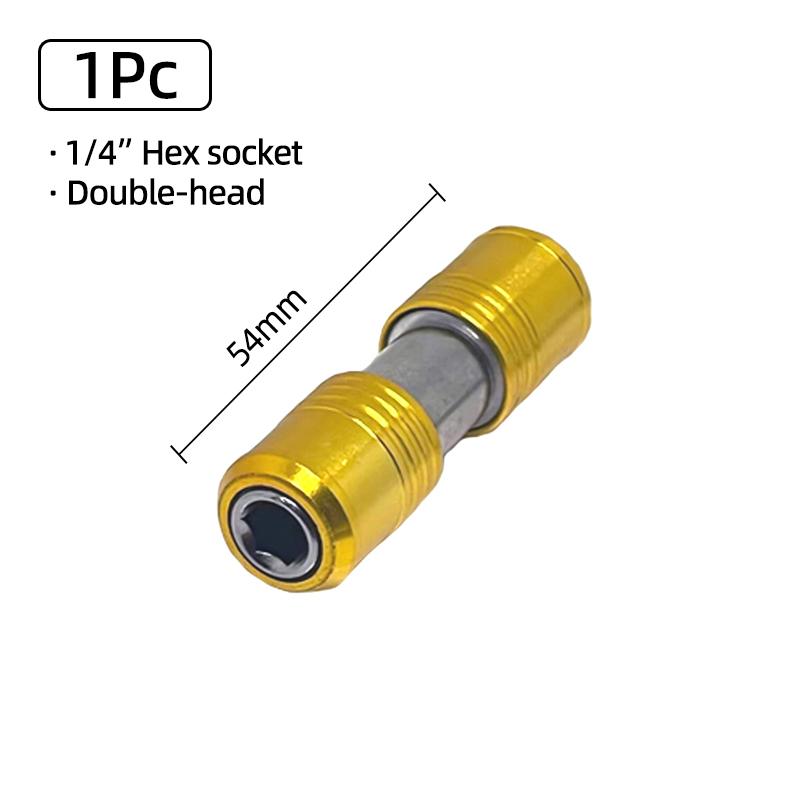 Portable Screwdriver Bit Holder Double Head Extension Rod Quick Release 1/4" Hex Screw Adapter Socket Electric Drill Power Tool