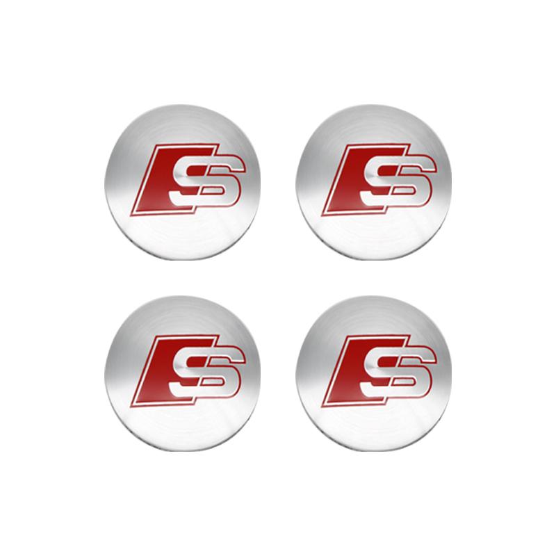 For Audi A5 Tire Decoration For Audi A4 B8 A3 8P A6 C7 8V B6 B7 B9 Q5 A1 A5 4PCS 56mm Car Emblem Wheel Hub Cap Decals Stickers Decoration