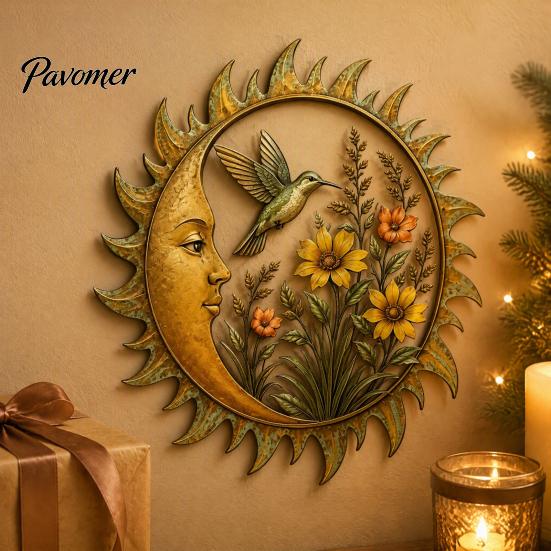 Home Interior Wall Ornament Sunshine Garden Decoration, Dragonfly/Bee/Butterfly/Bird Decor, Acrylic Sun Rustic Decorations Hanging for Indoor Outdoor
