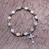 Catholic Strand Beads Wristband Adjustable Elastic Chain for Women Men Jewelry